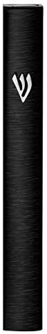 AS Mezuzah Case with 3D Shin Design 5 Inches Black