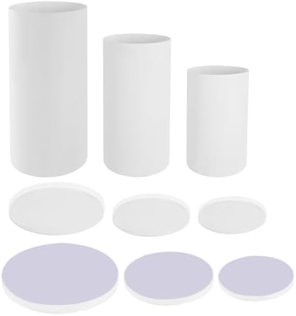 3Pcs Cylinder Pedestal Stands for Wedding Cakes and Decor