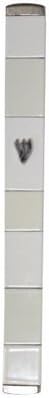 Art Judaica Mezuzah Cover White Aluminium 12cm