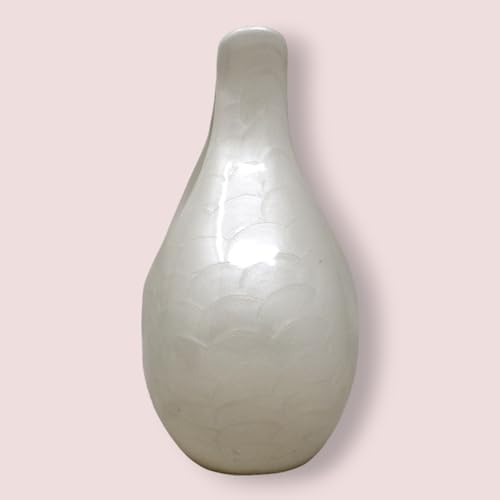 Pearl White Teardrop Cremation Urn with Heart Design