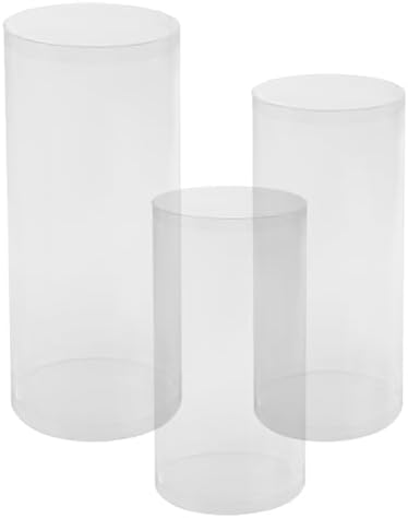 LOYALHEARTDY 3Pcs Clear Cylinder Pedestal Stand
