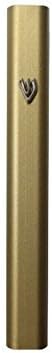 Simple Aluminum Semi-Round Mezuzah Case 10cm Gold Sand Finish