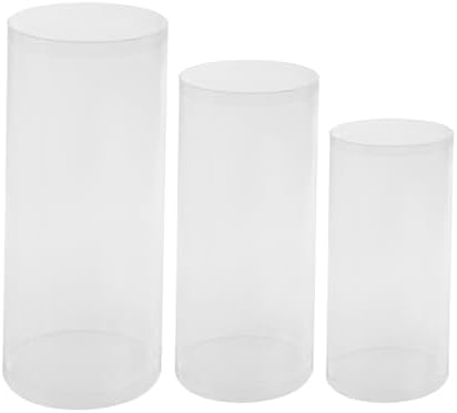 LOYALHEARTDY 3Pcs Clear Cylinder Pedestal Stand