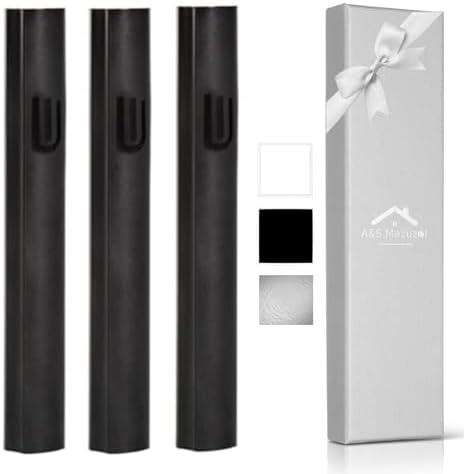 Modern Shin Mezuzah Case 3 Pieces Black