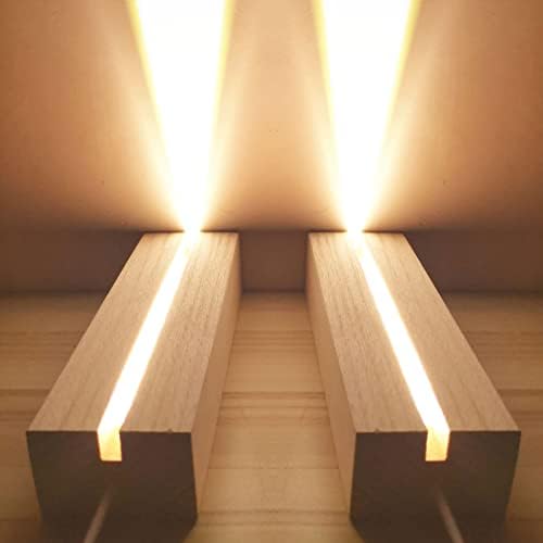 CDIYTOOL Wooden Rectangle Display Pedestal With LED Lights