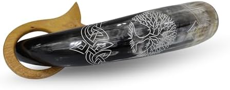 Unique Cremation Horn Urn With Vines Design