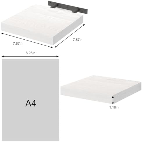 Fixwal 8in Floating Shelves Set of 3 Wall Mount Decor