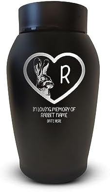 Personalized Custom Small Urn with Pet Name and Rabbit Design