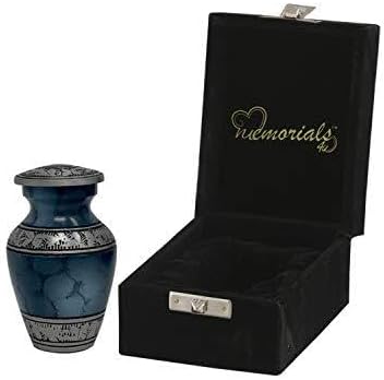 Elite Cloud Blue and Silver Cremation Urn for Human Ashes
