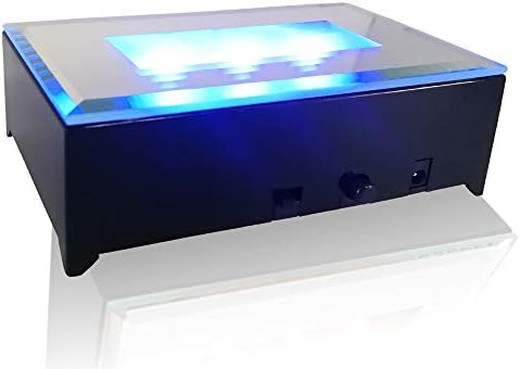 FANZI LED Rectangular Light Display Base for Crystals and Glass Art - Black