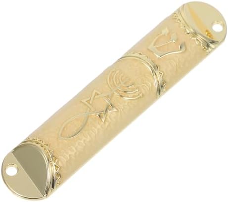 Garneck Religious Mezuzah Door Deco Metal Scroll Plaque