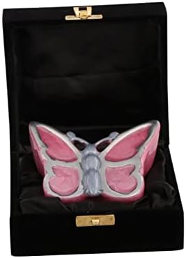 Butterfly Sculpture Cremation Urn - Pink Adult Handcrafted Metal Urn