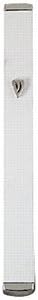 Art Judaica Mezuzah Cover - 12cm White Aluminum Design