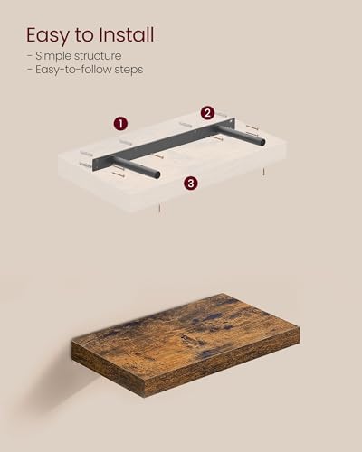 VASAGLE Floating Wall Shelves Set of 2 Rustic Brown