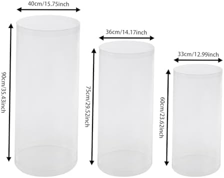 LOYALHEARTDY 3Pcs Clear Cylinder Pedestal Stand