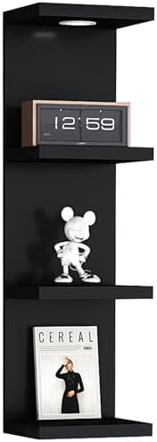 4 Tier Floating Wall Shelf with LED Light