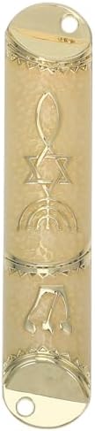 Cabilock Metal Mezuzah with Scroll for Home Blessing Display