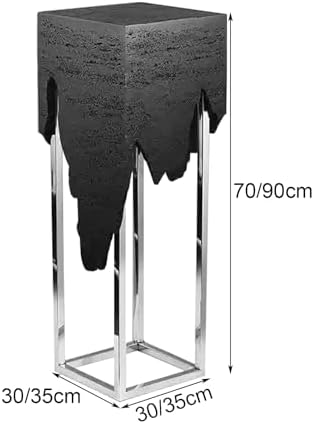 Black Gold Marble Cube Display Pedestal Stand