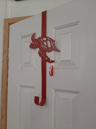 Sea Turtle Wreath Door Hook Red 13 Inches