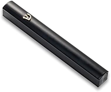 Pack of 5 Matte Black Aluminum Mezuzah Cases with Gold Shin