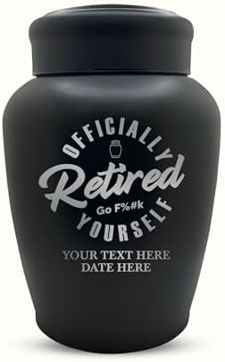 Personalized Cremation Urn with Name and Funny Office Joke Design