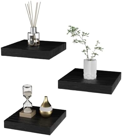 PopiShelves 3 Pack 6 Inch Mini Square Wall Shelves