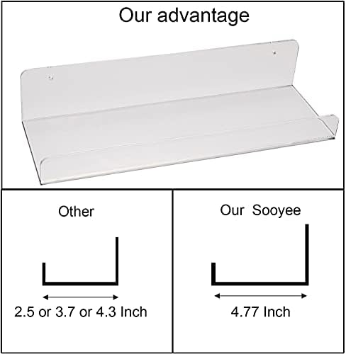 Sooyee Clear Acrylic Floating Shelves 6 Pack