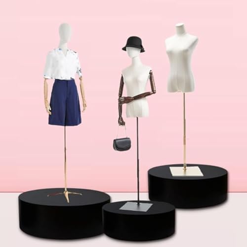 Cylinder Pedestal Display Stand - 40x80cm Black Sturdy Durable