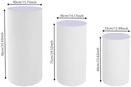 3Pcs Cylinder Pedestal Stands for Wedding Cakes and Decor