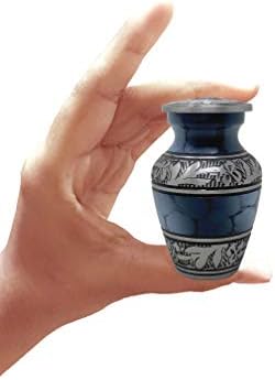 Elite Cloud Blue and Silver Cremation Urn for Human Ashes