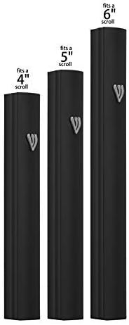 AS Mezuzah Case Silver Shin Design 7 Inches