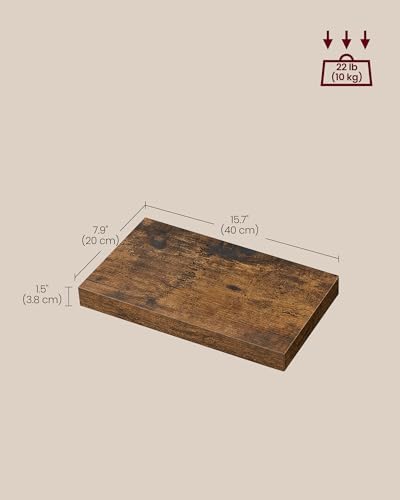 VASAGLE Floating Wall Shelves Set of 2 Rustic Brown