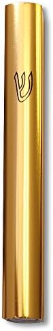 My Daily Styles Mezuzah Case - Yellow Gold-Tone Aluminum Shin 6 Inch