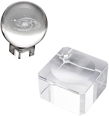 3Pcs Crystal Ball Stand with Concave Base for Displaying Round Items