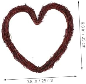 ABOOFAN Heart Shape Rattan Wreath Hanger Wall Decor Accessory