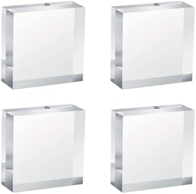 4 Pcs Clear Acrylic Display Pedestal Stand for Jewelry Collectibles