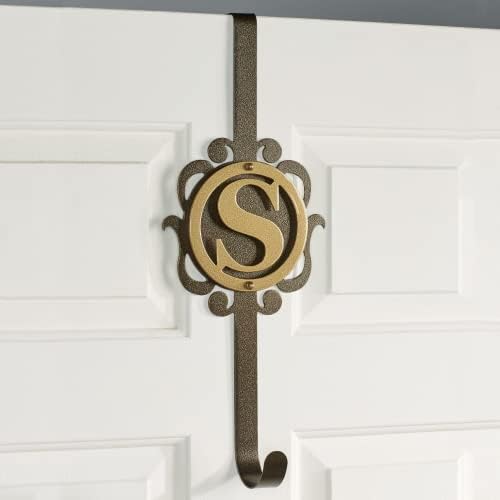 Touch of Class Overture Metal Monogram Wreath Hanger Gold Bronze