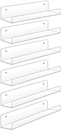 Sooyee Clear Acrylic Floating Shelves 6 Pack