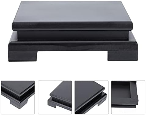 Black Wood Pedestal Stand 2Pack for Vase Display