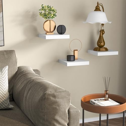 Fixwal 8in Floating Shelves Set of 3 Wall Mount Decor