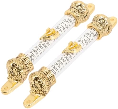 HOLIDYOYO Judaica Home Wall Decor Metal Mezuzah 2 Pack
