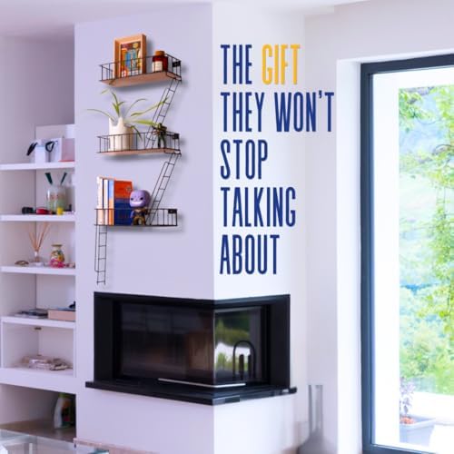 Fire Escape Wall Shelf with 3 Tiers - Black Metal Decor
