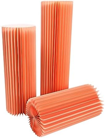 3 Pcs Foldable Paper Columns Display Pedestal Stand with PVC Boards