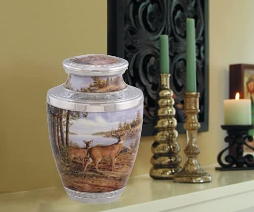 Deer Cremation Urn Handcrafted Metal Urn for Adult Ashes