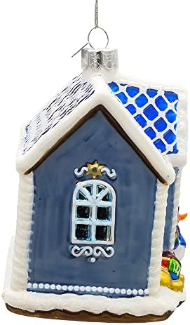 Kurt Adler 45 Inch Glass Hanukkah House Ornament