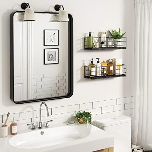 Fixwal 4 Set Floating Shelves Wall Decor Storage Black