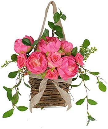 Asodomo Pink Peony Flower Wreath Door Decor