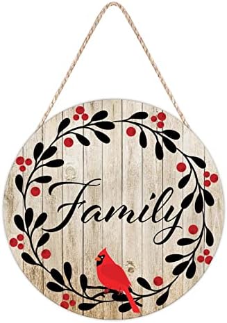 Farmhouse Door Wreath with Red Birds and Memorial Quote