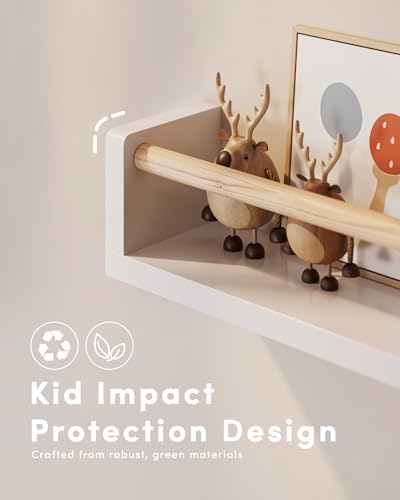GW Gruwald 3-Piece Wall Bookshelf for Kids Rooms