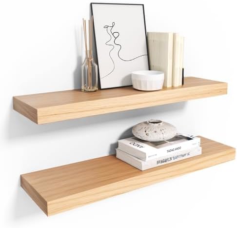 Habudda Floating Shelves 236 x 67 x 16 2-Pack Natural Wood
